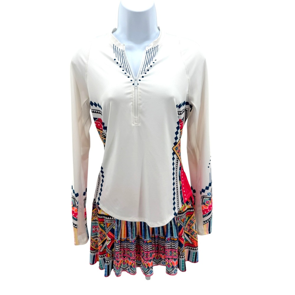 Lucky In Love Golf Tennis Set Skort Long Sleeve Top Lucky Bloom Aztec Print S